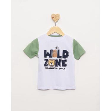 Imagem de Camiseta Bebê Estampa Wild Zone Manga Curta Branca