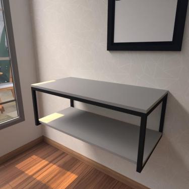 Imagem de Aparador Industrial Cinza Moderno Cantinho Café Escritorio Simples Sala Estar Quarto