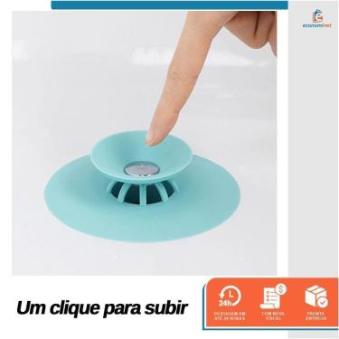 Imagem de Válvula Tampa Ralo De Pia Flexível Filtro Drenagem Agua Rosa