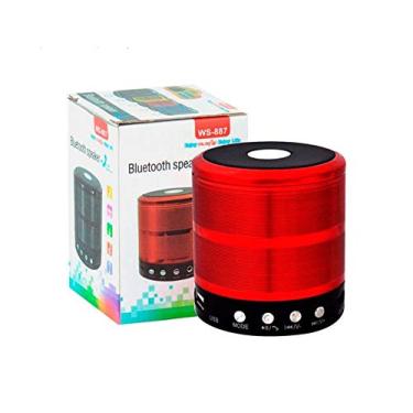 Imagem de Caixa de Som Bluetooth Receptor Caixinha Wireless Mp3 Usb (Vermelho)
