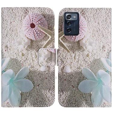 Imagem de TienJueShi Sea Star Fashion Stand TPU Silicone Book Stand Flip PU Leather Protector Phone Case para Consumidor ZMAX 5G Z7540 Capa de 6,7 polegadas Carteira Etui