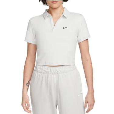 Imagem de Nike Camisa polo feminina de manga curta Sportswear Essential cinza claro, Cinza claro, XXG