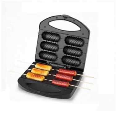Imagem de Crepeira antiaderente Hot dog eletrica crepe 6 chapas