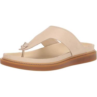 Imagem de Clarks Sandália feminina Trace Shore, Sandália Plataforma Anabela, Couro creme, 7