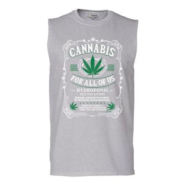 Imagem de Camiseta Cannabis for All Muscle 420 Weed Leaf Smoking Marijuana Legalize Pot Funny High Stoner Humor Pothead Masculina, Cinza, M