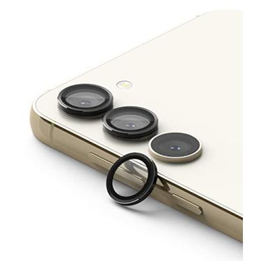 Imagem de Ringke Moldura de lente de câmera de vidro compatível com Samsung Galaxy S23 e Galaxy S23 Plus 5G, adesivo de capa protetora de lente de câmera individual de metal de alumínio - preto
