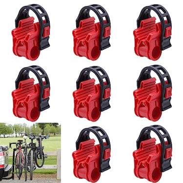 Imagem de YOLOCKEY 8 peças de correias para bicicletas, peças de substituição, alça de engate de bicicleta, suporte de bicicleta, substituição, correias de borracha de substituição, suportes de carro, acessórios de engate de caminhão de 3,8 cm e 5 cm, vermelho