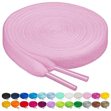 Imagem de Cadarços de bétula em 27 cores, cadarços de sapato de 1,4 cm em 4 comprimentos diferentes, Light Pink, 29.5"(75cm) S