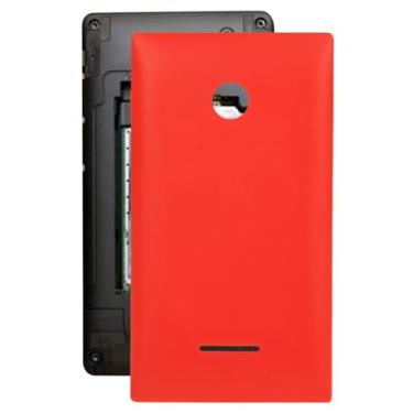 Imagem de MUDASANQI Capa traseira de bateria compatível com Microsoft Lumia 435, capa de substituição traseira (vermelha)
