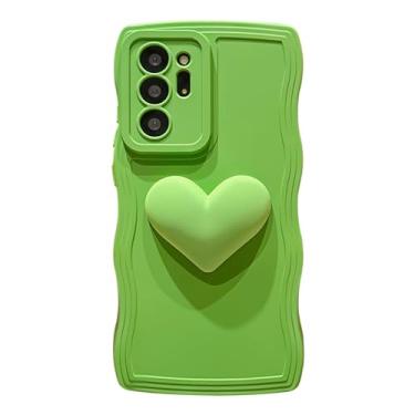 Imagem de LYQZDT Capa para Samsung Galaxy Note 20 Ultra, Cute Kawaii 3D Love Heart Cor Sólida Curly Wave Frame Capa de Lente de Câmera à Prova de Choque Silicone Macio Note 20 Ultra 5G Capa para Celular 17.5 cm