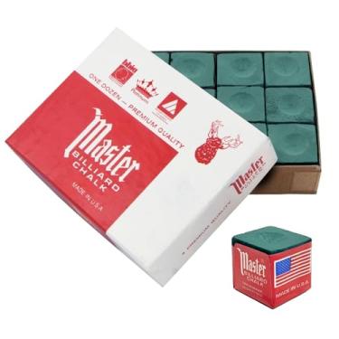 Imagem de 12un. Giz Master Profissional para Taco de Sinuca/Bilhar c/Sola de Couro Verde