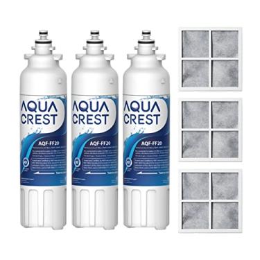Imagem de AQUA CREST ADQ73613401 Filtro de água e filtro de ar do refrigerador, substituição para LG LT800P, ADQ73613402, Kenmore Elite 9490, ADQ73613408, ADQ75795104 e LT120F, 3 Combo