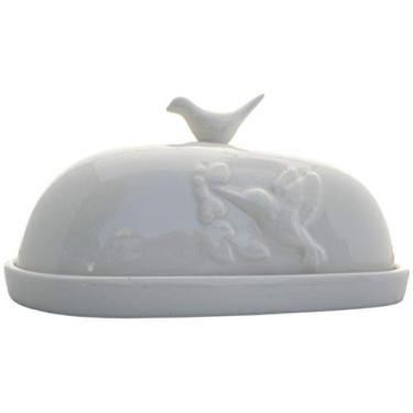 Imagem de JBK Pottery Manteiga de beija-flor - branca (grande capacidade) serve para manteiga da costa leste ou oeste! Grande o suficiente para armazenar 2 palitos de manteiga.