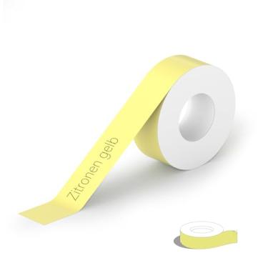 Imagem de PeriPage Fita adesiva adesiva 1,4 cm x 4,2 m, papel térmico autoadesivo contínuo, compatível com L1 D30 D110 E10 P21 máquina de fazer etiquetas para casa, escola, escritório, 1 rolo, amarelo