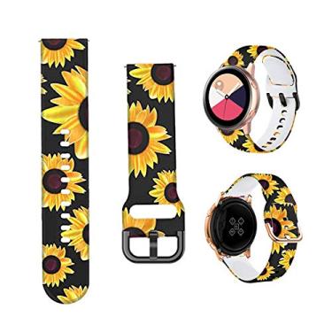 Imagem de Minggo Pulseira esportiva de silicone compatível com Samsung Galaxy Watch Active/Active2 de 40 mm/44 mm, compatível com Galaxy Watch de 42 mm/Gear S2 Classic/Gear Sport (girassol)
