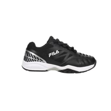 Imagem de Fila Tênis infantil unissex Axilus Jr, Preto/branco/prata metálico., 1 Little Kid