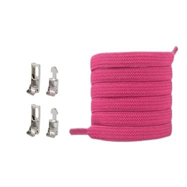 Imagem de Cross Buckle Elastic Laceless Shoelaces For Sneakers Flat Shoelaces For Kids And Adults Elastic Shoelaces For All Shoes(Rose red)