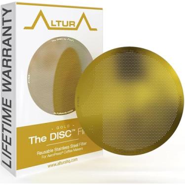 Imagem de (Fine, Gold) - The DISC: FINE Premium Filter for AeroPress Coffee Makers by ALTURA (Limited Edition GOLD)