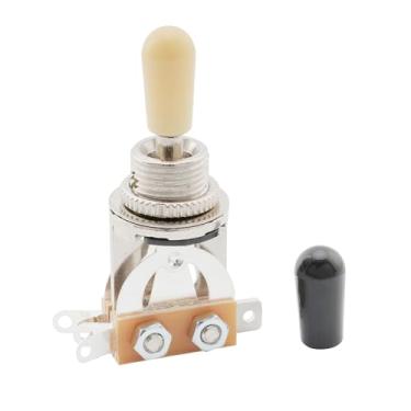 Imagem de Musiclily Métrico Interruptor Chave Seletora 3 Posições para Guitarra Estilo Les Paul, Cromado com Knob Creme