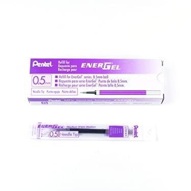 Imagem de Pentel Refil de tinta para caneta de gel EnerGel (0,5 mm), ponta de agulha, tinta violeta, caixa com 12 (LRN5-V)