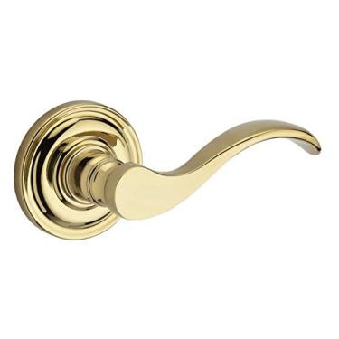 Imagem de Baldwin Reserve ENCURLTRR003 Entry Left Hand Curved Lever and Traditional Round Rose Lifetime Brass Finish