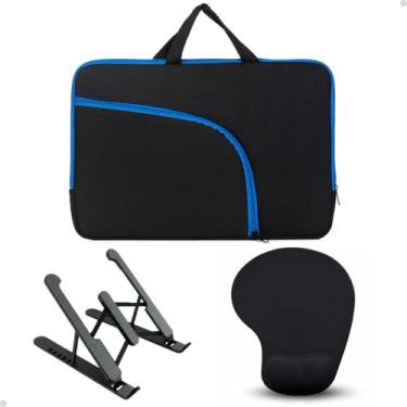 Imagem de Bolsa Para Faculdade Notebook Suporte Ergonômico Mouse Pad (Azul, 15,1")