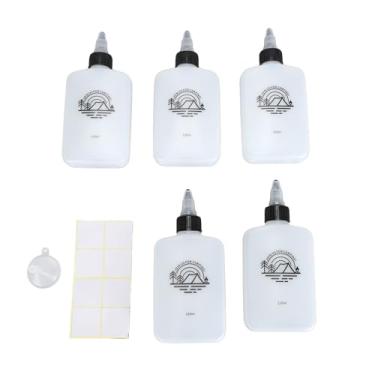 Imagem de Distribuidor de óleo Pequeno, Garrafa Dispensadora de óleo de 5 Peças Com Tampa Giratória, Garrafa Portátil de Dispensador de óleo de 120ml para Molho de Soja de Vinagre para