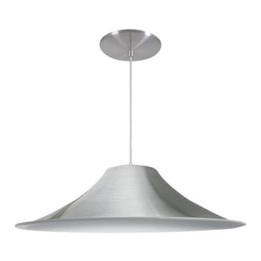 Imagem de Luminária Pendente Chapéu Chinês Com Interior Branco Brilho Com Fiação