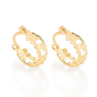 Imagem de Brincosbanhado ouro 3x 24k 18k e 22k femininos argola pequenos estrela