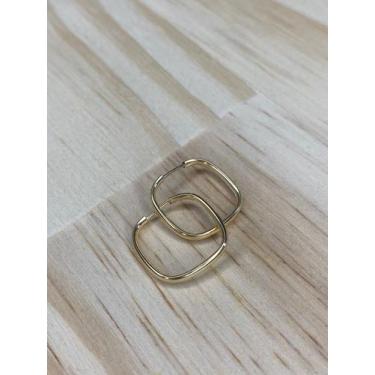 Imagem de Brinco Argola Quadrada Fio Redondo 1,4cm Ouro 18k - casadasjoiasonline