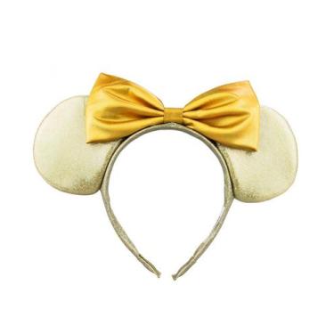 Imagem de Tiara Dourada Orelhas Laço Minnie 20x25cm - Disney