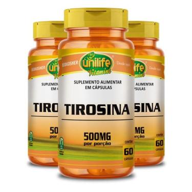 Imagem de Kit 3 Tirosina Unilife 60 Cápsulas 470mg