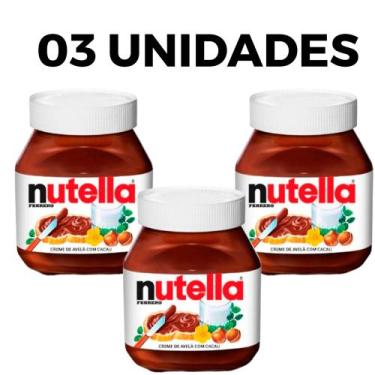 Imagem de Kit 3 Potes Creme De Avelã Com Cacau 650g Nutella