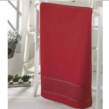 Imagem de Toalha de Rosto Dohler Buettner Para Bordar Bella Liso 50x80cm, Vermel