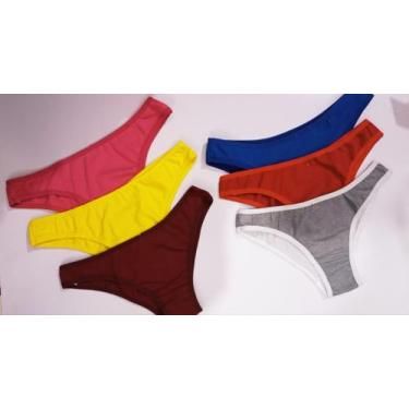 Imagem de Kit 6 Calcinhas Tanguinha Juvenil Lisa - Dani Lingerie , Sortidas, GG