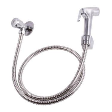 Imagem de Ducha Higiênica Com Chuveirinho Cromada Inox Com Registro Completa Meg