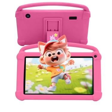 Imagem de Tablet infantil de 7 polegadas, tablet Android para crianças, 4 GB de RAM + 32 GB de ROM + expansão de 1 TB, tablets infantis com capa à prova de choque, contral parental, tela IPS de 1024 x 600