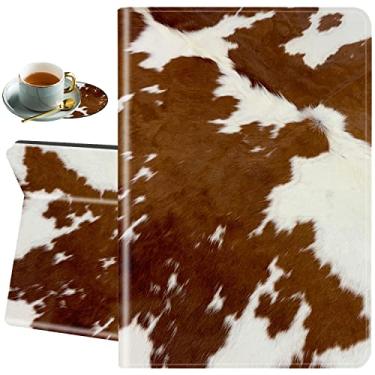 Imagem de Capa para Samsung Galaxy Tab A7 Lite 22.1 cm 2021, capa protetora de TPU à prova de choque para tablet Samsung Tab A7 Lite (SM-T220/T225/T227), estampa de vaca marrom