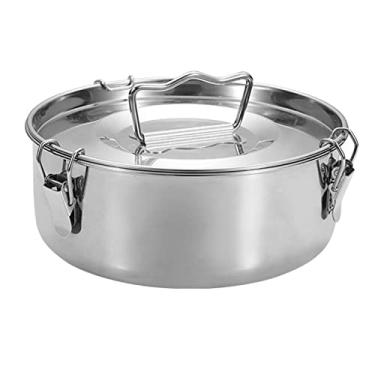 Imagem de Faddare Molde de pudim, molde de forma de flan de aço inoxidável, máquina de flan com tampa e fivela, alça ergonômica, máquina de pudim de assar bolos redondos de grande capacidade, para cupcake de