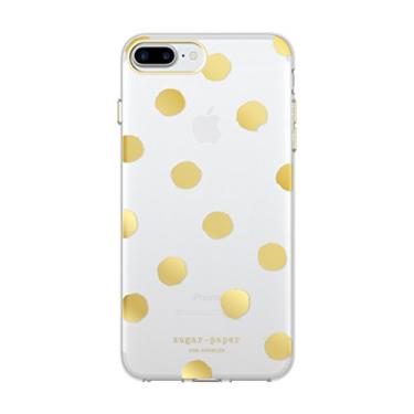 Imagem de Sugar Paper Capa para iPhone 7 Plus, capa impressa [absorção de choque] capa de designer para Apple iPhone 7 Plus - Ponto grande transparente/dourado