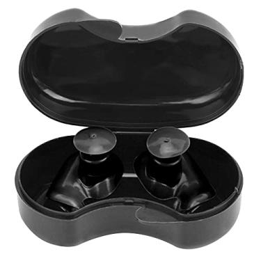 Imagem de Tampões para Os Ouvidos de Natação, Protetores de Ouvido Reutilizáveis ​​impermeáveis ​​portáteis de Silicone Com Caixa Preta para Adultos e Crianças (Preto)
