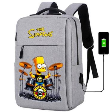 Imagem de Mochila USB Escolar Estampa Infantil Simpsons Notebooks, Trabalho Esco