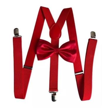 Imagem de Kit Suspensório + Gravata Borboleta Ref: 244/247 - KARECATO, Vermelho,