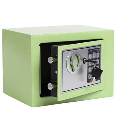 Imagem de Yuanshikj SAFEElectronic Deluxe Cofre Digital Segurança Cofre Teclado Bloqueio Home Office Hotel Negócios Joias Arma Uso Dinheiro Armazenamento Dinheiro (Verde Claro)