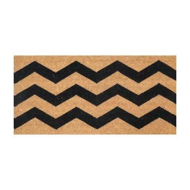 Imagem de Capacho Retangular Fibra De Coco Base PVC 70x33cm - Komeco, Zig Zag