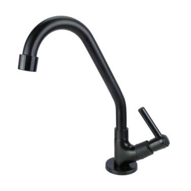 Imagem de Torneira Cozinha 100% Metal Bica Móvel Bancada Preto Fosco 1167 C-66 1