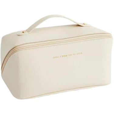 Imagem de Necessaire Organizadora Feminina PU Sintética Yepp BF067, Creme