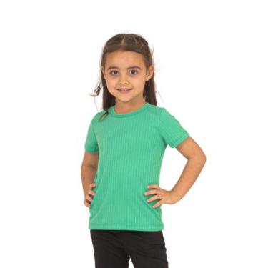 Imagem de Blusa infantil menina Manga curta Canelada 1 ao 16 09-A Lavin Basic, V