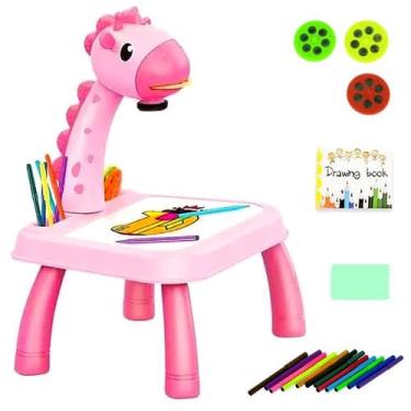 Imagem de Projetor para Desenhar e Pintar Mesa Infantil de Girafa Rosa - Toy Kin
