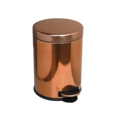 Imagem de 1-Cesta Lixeira Inox Red Gold Cozinha Banheiro 5 Litros Dualii - Duali